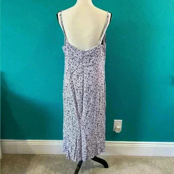 Reformation Crimini Purple Floral Front Slit Midi Slip Dress Size 12 - Picture 5 of 12